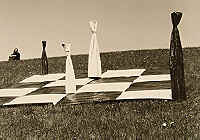 LandArt Deich Installation zum Schach von Elke Rehder