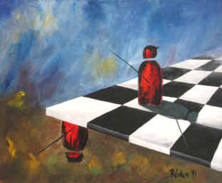 Schachfiguren Irrationale Stellung auf dem Schachbrett
