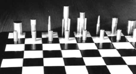 Schachspiel aus Kupfer und Keramik von Elke Rehder