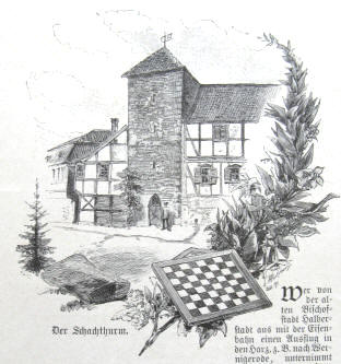 Der Schachturm im Schachdorf Strbeck 1890