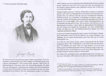Friedrich Caprz und die Schweizerische Schachzeitung 1857