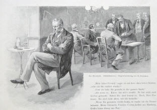 Schach - Das Blindspiel. Illustration Stanislaw Rejchan, 1892.