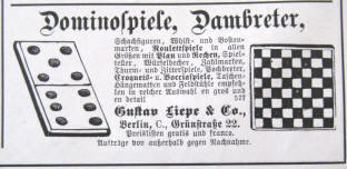 Werbeanzeige von 1880  fr Spiele, Schachpiele und Zubehr