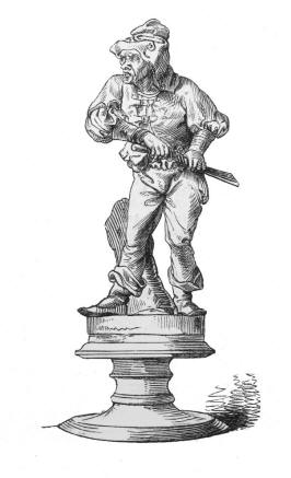 Bauer mit Messer als Schachfigur von Ludwig Foltz