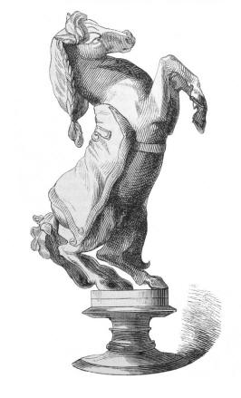 Springer Schachfigur, Holzstich nach einer Zeichnung von Ludwig Foltz