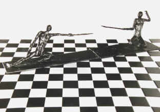 Schach Kampf - schwarzwei Fotografie der Knstlerin Elke Rehder