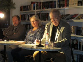 Raymund Stolze, Stefanie Reich und Ulrich Vo bei der Lesung