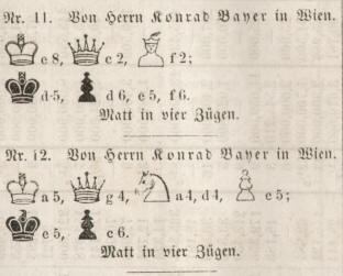 Schachaufgaben von Konrad Bayer in Wien und Olmtz