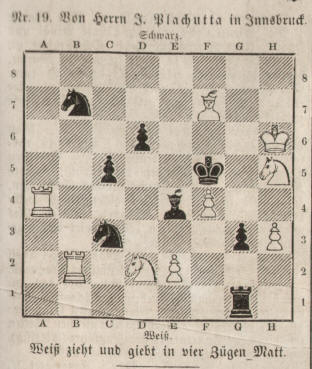 Schachaufgabe von Josef Plachutta in Innsbruck 1859 