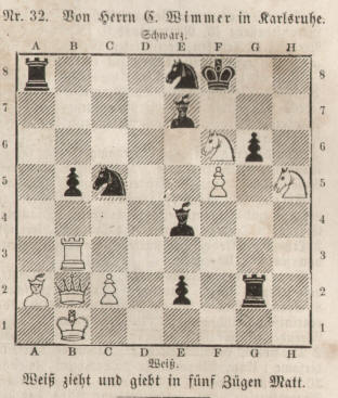 Schachkomponist Carl Wimmer in Karlsruhe 1859