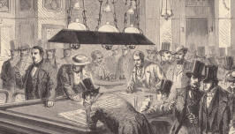 Detail aus dem Caf de la Regnce 1858 anlsslich des Blind-Simultan-Schachspiels von Paul Morphy