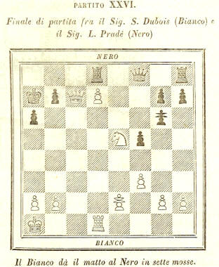 die Schachaufgabe Nr. 26 aus dem Endspiel des italienischen Schachmeisters Serafino Dubois