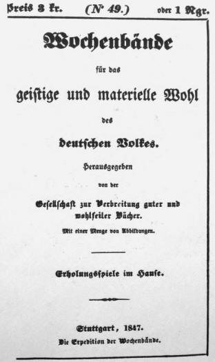 Wochenbnde fr das geistige und materielle Wohl, 1847