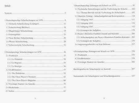 Inhaltsverzeichnis - Schach in Zeitungen des 19. Jahrhunderts, ISBN-13: 978-3933648549 Elke Rehder