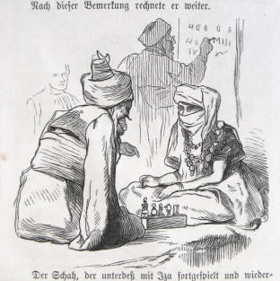 Schach-Illustration zur Reiskorn-Parabel Weizenkornlegende.