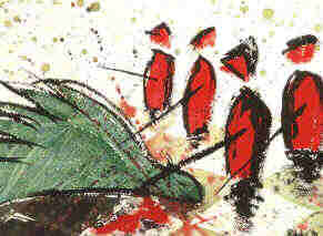 Dragon Variant - Chess painting by the German artist Elke Rehder