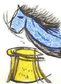 Knight takes Rook - Chess woodcut by the German artist Elke Rehder