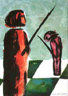 The e Pawn - Chess painting by the German artist Elke Rehder