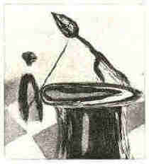 Bishop to b3 - Chess etching by the German artist Elke Rehder