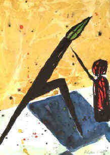 The flank bishop - Chess painting by the German artist Elke Rehder